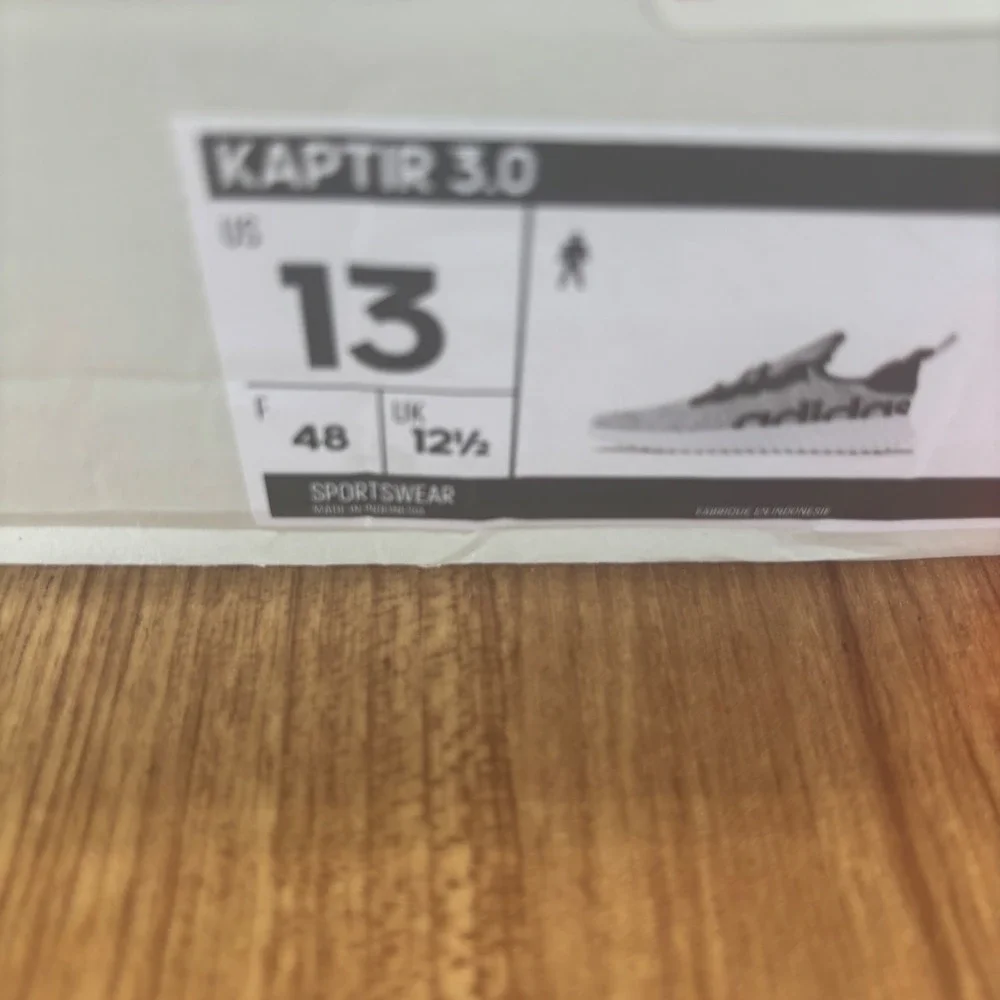 New Adidas Kaptir 3.0 Sneakers Mens 13 Grey Black New IH4838 Running Shoes